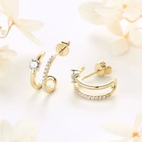 حلق مرصع بماسة المويسانيتي#41265