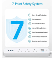 انكر - توصيلة 3 منافذ طاقة ومنفذين USB + بي دي - ا...