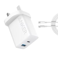 فيش ثلاثي جداري انكر منفذين 20 واط مع شاحن تايب سي...