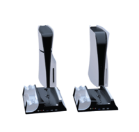 محطة شحن وتبريد لجهاز PS5 من Green Lion - أبيض محط...