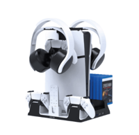 محطة شحن وتبريد لجهاز PS5 من Green Lion - أبيض محط...