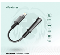 محول سماعة أذن Green Lion Lightning إلى 3.5 Aux 12...
