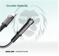 محول سماعة الأذن Green Lion USB-C إلى 3.5 Aux 12CM...