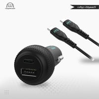 شاحن سيارة 32 واط مع كيبل أسود USB-C TO C