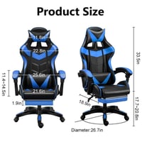 كرسي كمبيوتر مع مسند للقدمين ودعم قطني