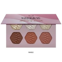 باليت الوجه الطبيعي اضاءة وبلاشر ميك اوفر22-M4002