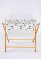 ستاند خشبي لون ابيض مع غيوم رمادي