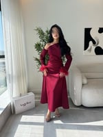 فستان عودي ميدي ناعم G108