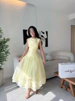 فستان اصفر ميد G107