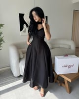 فستان ميد اسود G110