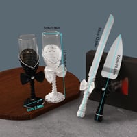 مجموعة من أربع قطع سكاكين وملاعق وكؤوس العصير للعر...