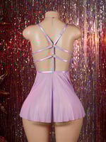 بيبي دول الدانتيل والشبك اللون البنفسجي الناعم