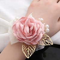 6 قطع معصم أنيق بتصميم الزهور و أوراق شجر ذهبية لو...