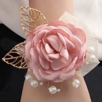 6 قطع معصم أنيق بتصميم الزهور و أوراق شجر ذهبية لو...