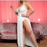 لانجري ابيض طويل بفتحه جانبيه