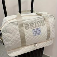 حقيبة يد كبيرة للعروس - بيج وفاخرة مع إغلاق بسحاب،...