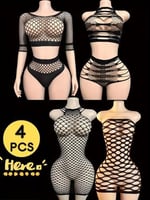 4 قطع لانجري شبكي