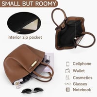 حقيبة يد نسائية ذات جناح من جلد الغزال البني، حقيب...