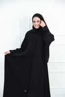 عباية مناسبات أنيقة بتطريز أمامي وخلفي