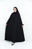 عباية مناسبات أنيقة بتطريز أمامي وخلفي
