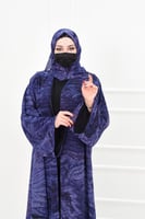 عباية دبل فيس شيفون لون: أسود | وتدرجات الكحلي