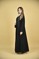 عباية نواعم كاجوال نص كلوش بكسرات ودقة خيط أبيض