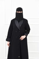 جاكيت عباية شتوي عملي بقصة مرتبة وتفاصيل تفتة
