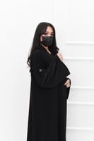 عباية فاخرة بكول شال وأكمام جاكار