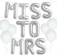 مجموعة بالونات انسة الى سيدة