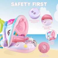 عوامة سباحة للأطفال مع مظلة شمسية قابلة للتعديل وم...