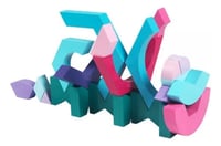 مطابقة القطع الخشبية الملونة