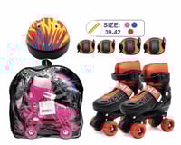 طقم تزلج رباعي العجلات (سكيت) كامل يتضمن خوذة وواق...