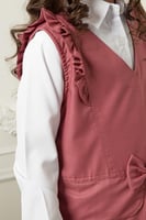 مريول بناتي للابتدائية كرانيش على الاكتاف