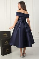 فستان نوف الفاخر أوف شولدر ميكادو كحلي .. فستان ال...