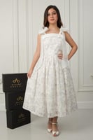 فستان مشاعل الراقي دانتيل مطرز .. فستان السن المحي...