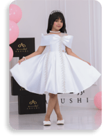 فستان بناتي ميكادو اوف وايت كت مايل