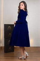 فستان السن المحير شتوي جوخ نيلي