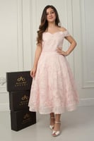 فستان جود الأنيق أورجنزا مشجر ناعم .. فستان السن ا...