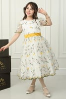 فستان زهرة الربيع تل مطرز فاخر .. فستان بناتي