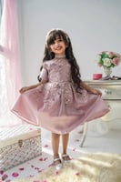 فستان سهره بناتي خامة التفته الروسي عليها تطريز با...