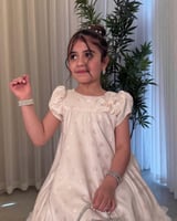 فستان بناتي تفتة جاكار ناعم استريتش