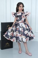 فستان الجوهرة تفتة روسي مشجر .. فستان بناتي