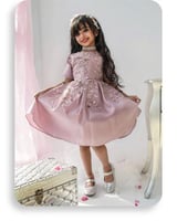 فستان سهره بناتي خامة التفته الروسي عليها تطريز با...