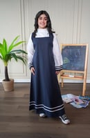 مريول مدرسي ثانوية خطين أبيض