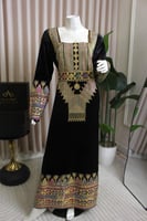 جلابية عسيري مخمل أسود فاخرة