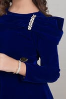 فستان السن المحير شتوي جوخ نيلي