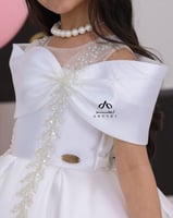 فستان بناتي ميكادو اوف وايت كت مايل