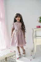 فستان سهره بناتي خامة التفته الروسي عليها تطريز با...