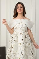 فستان جود الأنيق أورجنزا مشجر ناعم .. فستان السن ا...