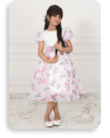 فستان بناتي أورجينزا أوف وايت مشجر